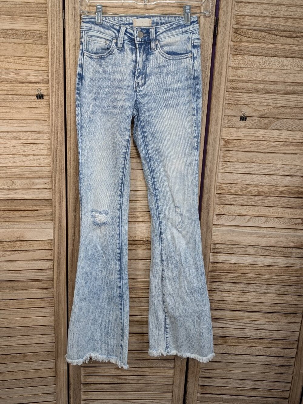 Altar'd State Light Wash Flare Jeans - Women's Distressed High-Rise Size 0